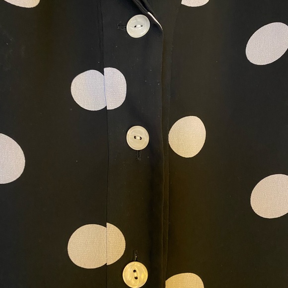 Evan-Picone Polka Dot Button Up Blouse - Picture 4 of 10